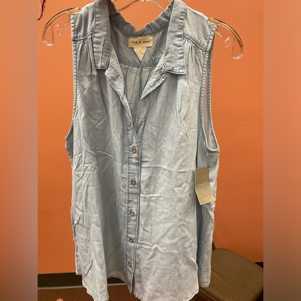 Denim Cloth and Stone sleeveless shirt